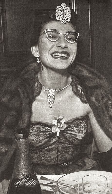 Maria Callas 50s glasses lace gown dress photo print.jpg