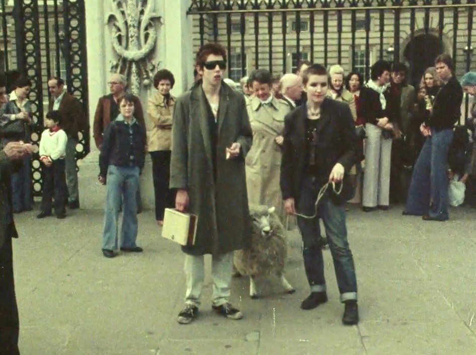 punk-kebab-documentary 1977 shane macgowan with sheep outside buckinham palace.jpg