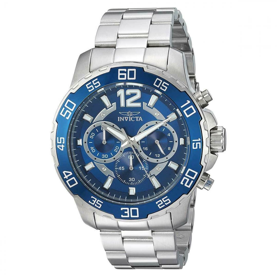 Invicta Men's Watch Pro Diver Quartz Chronograph Blue Dial SS Bracelet 22713.jpg