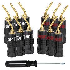 GearIT Pin Banana Plugs for Speaker Wire (6 Pairs, 12 Pieces), 2mm Pin Plug  Screw Type, 24K Gold Plated Connectors (Support 12 AWG to 20 AWG Wires):  Amazon.co.uk: Electronics & Photo