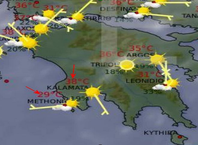 Καιρός: Δύο πόλεις και ο 